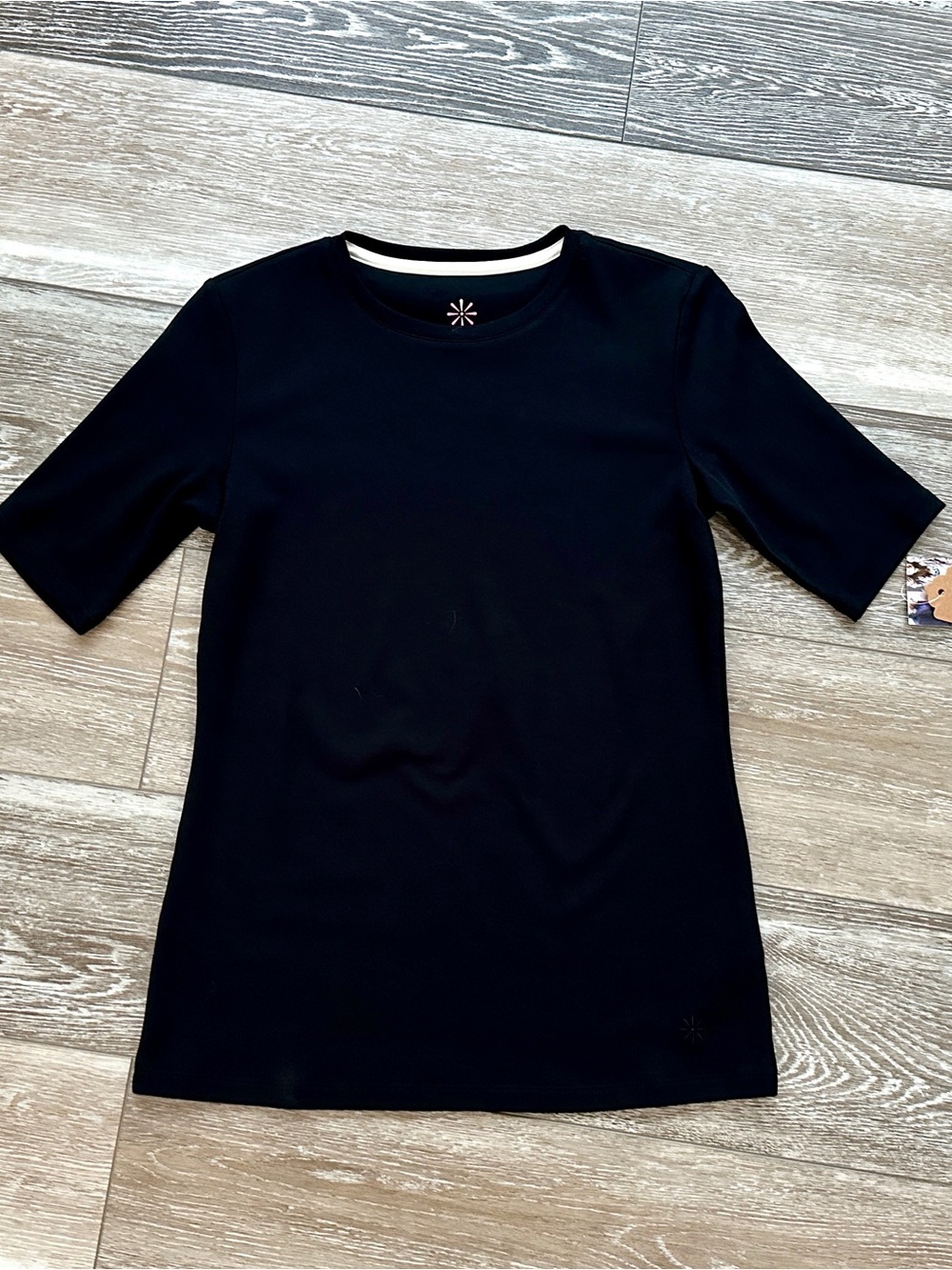 Isaac Mizrahi Live Essentials Sz XXS Black Better Knit Top Tee Short Sleeve